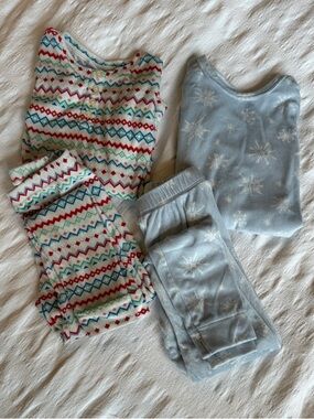 Target Kids Pajama Sets - Light Blue Snowflake & White Multicolor Fair Isle